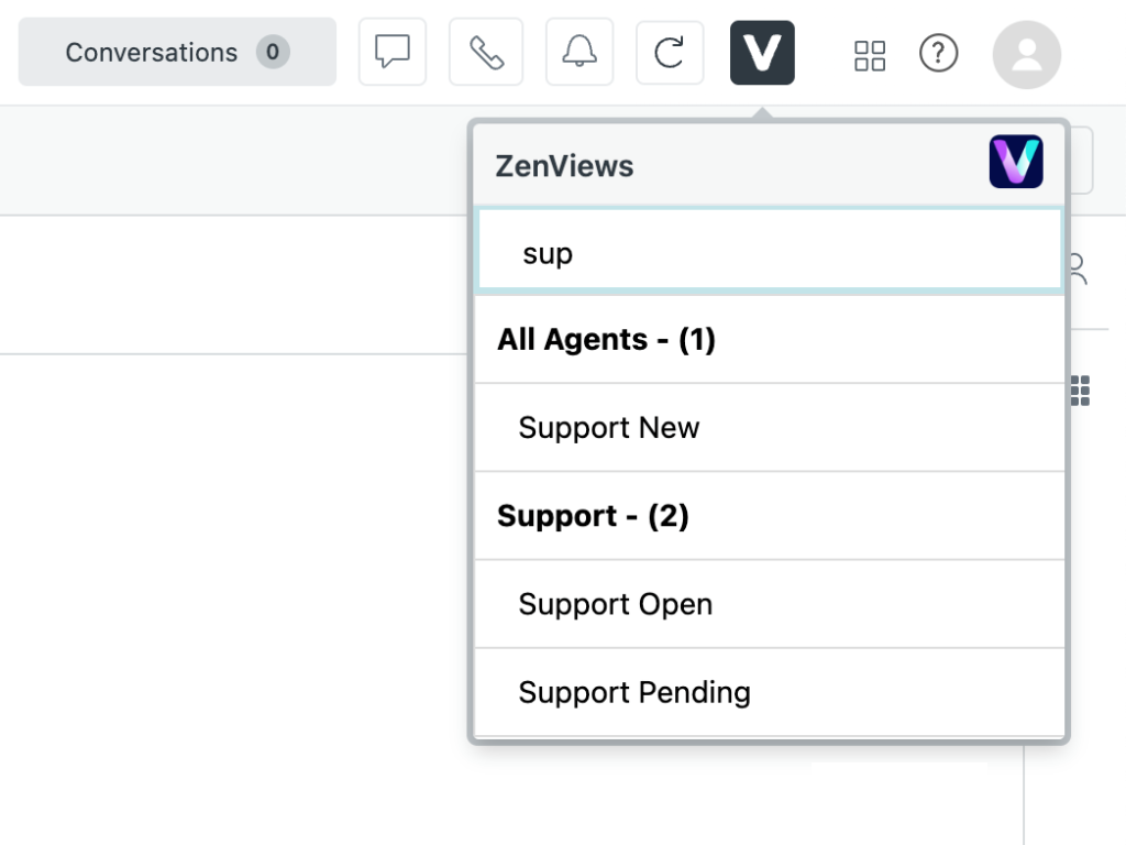 ZenViews dashboard view — Agent Productivity app on the Zendesk Marketplace